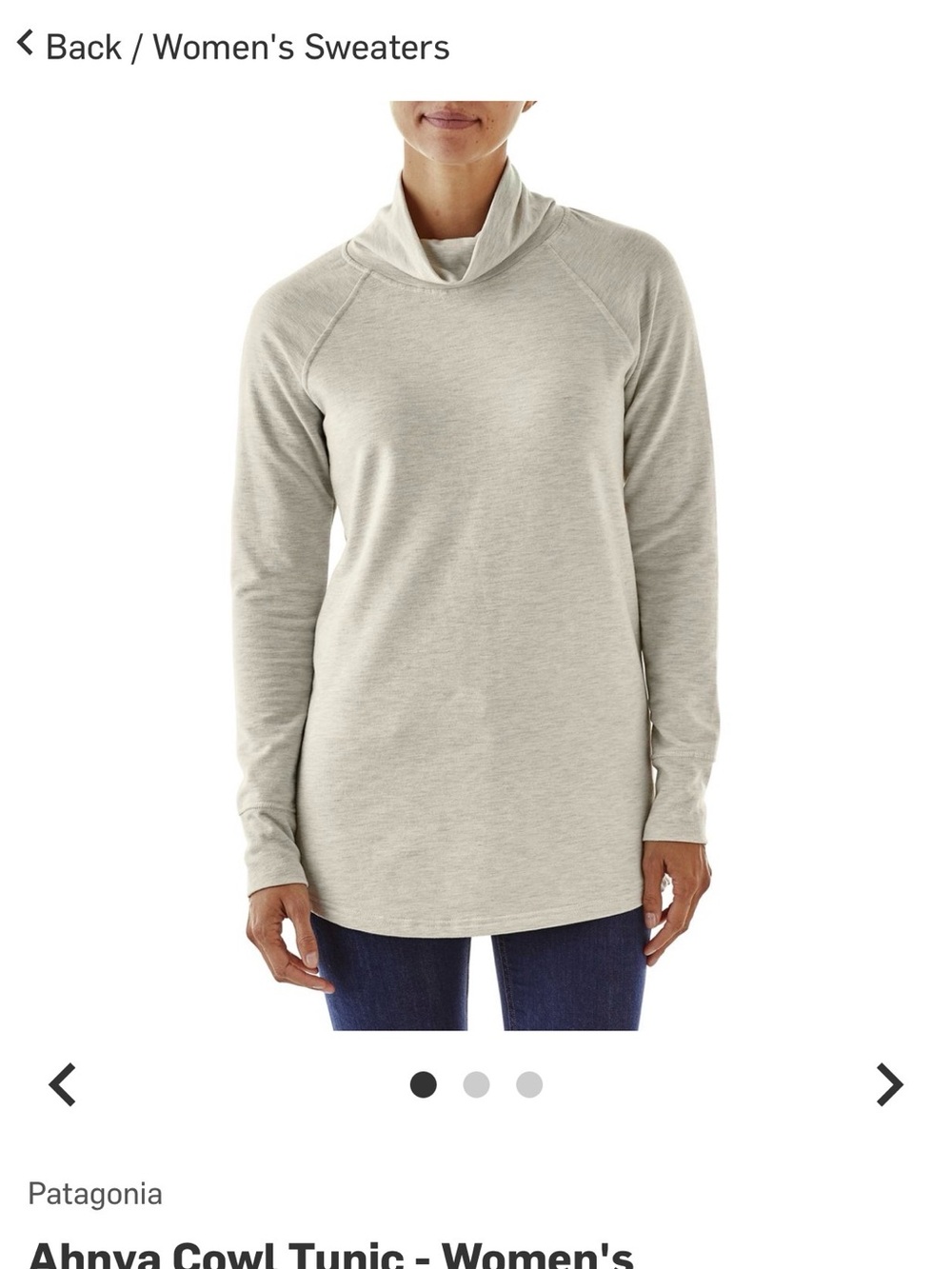 Patagonia Light Oatmeal Cowl Tunic Sweater